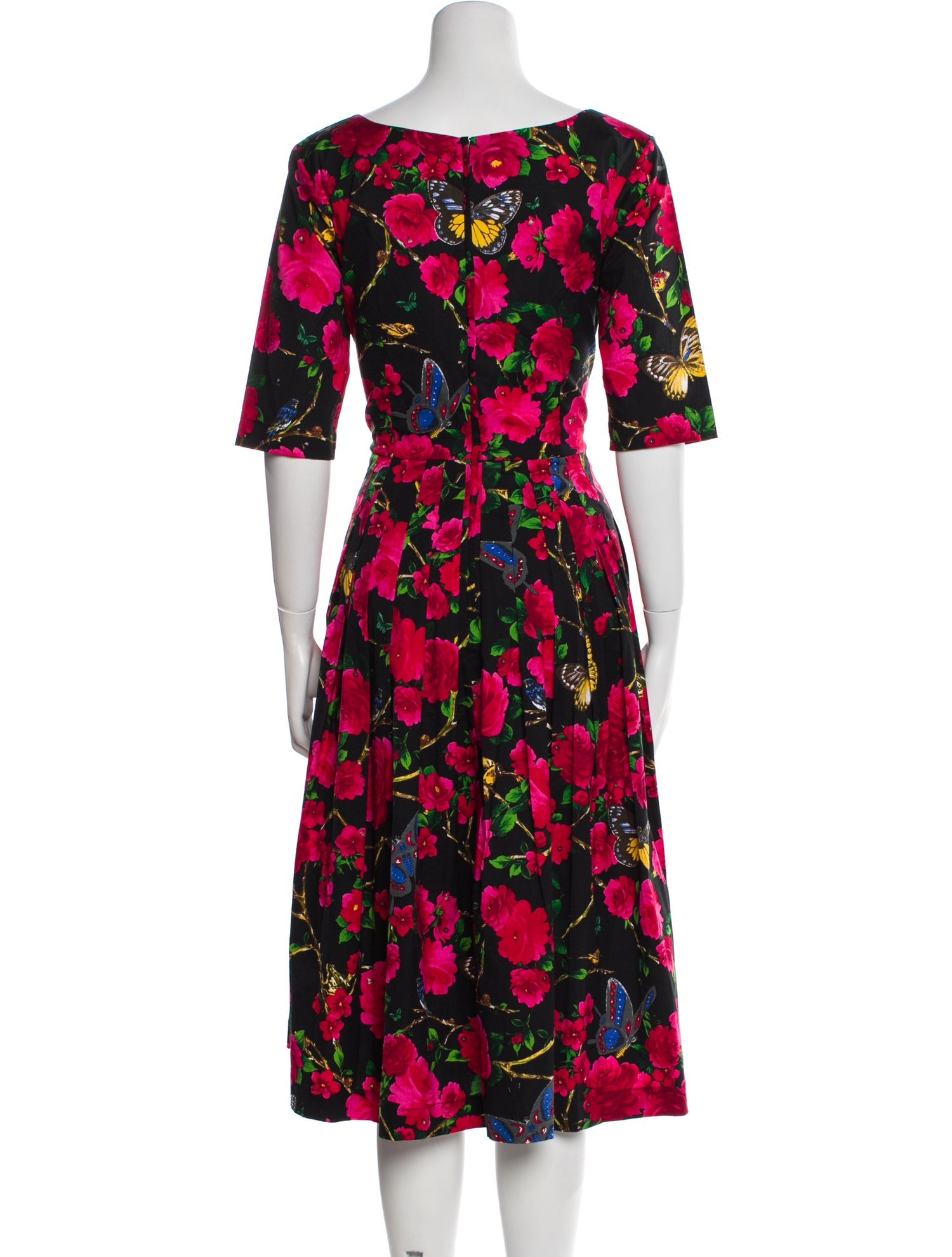 Samantha Sung Floral Print Midi Length Dress
